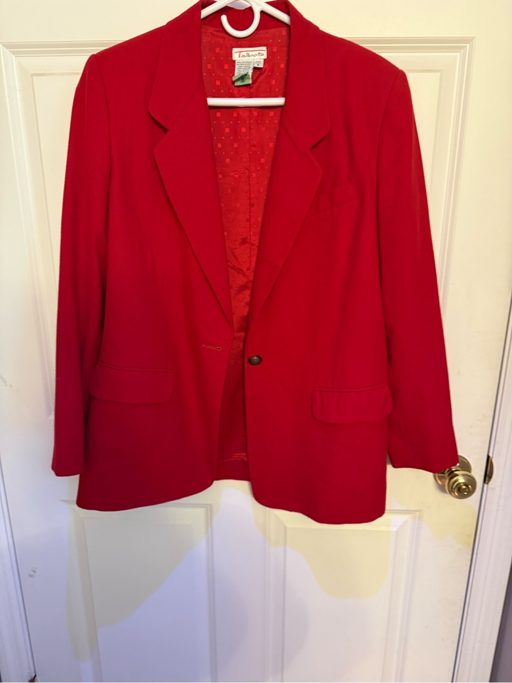 Vintage Talbots Red Worsted Wool Blazer Jacket Size 8P Made in USA